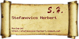Stefanovics Herbert névjegykártya
